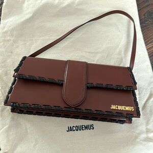 Jacquemus Le Raphia “Le bambino long Lacet” bag in brown